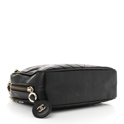 Chanel Lambskin Chevron Quilted Small Camera Case Black 4 of 14