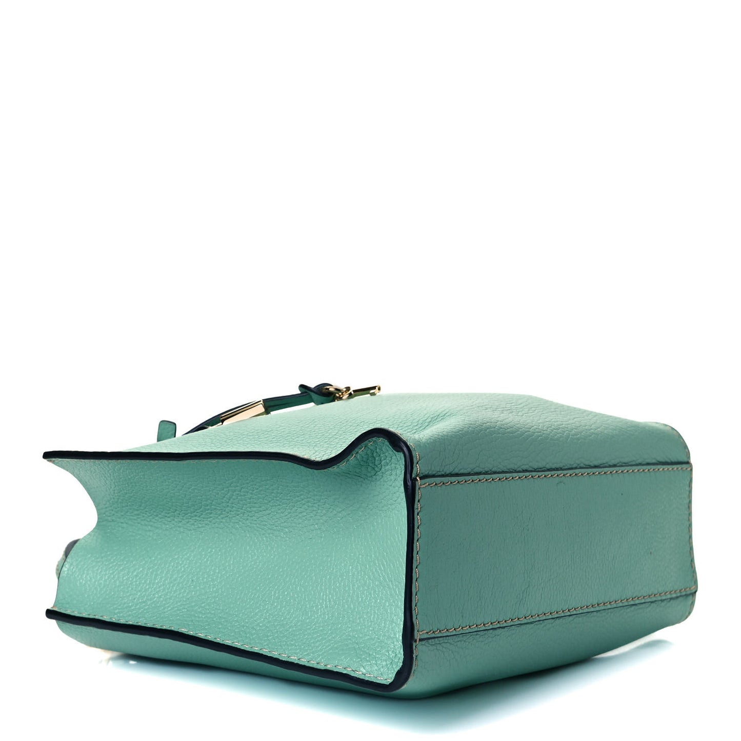 Grained Calfskin Mini Grind Tote Green
