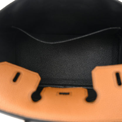 Hermes Togo Horseshoe Birkin 25 Gold Black 6 of 11
