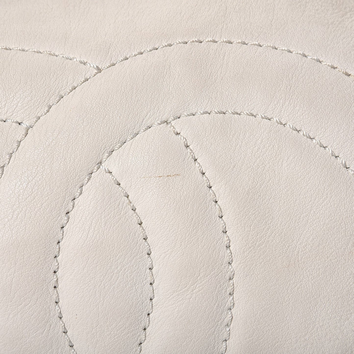 Calfskin Large East West Modern Chain Tote White