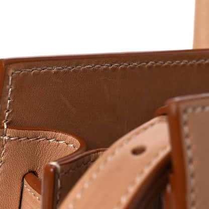 Saint Laurent Calfskin Woven Wood Baby Sac De Jour Vintage Brown 16 of 17