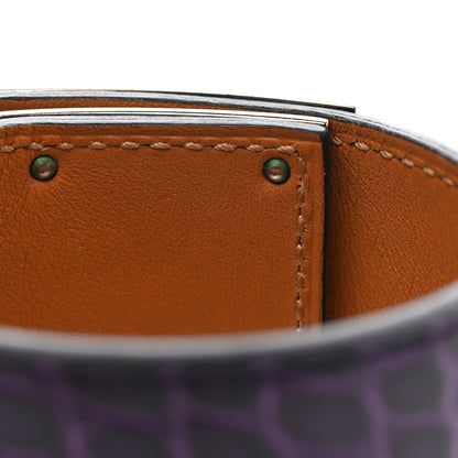 Hermes Shiny Alligator Kelly Dog Cuff Amethyst 6 of 7