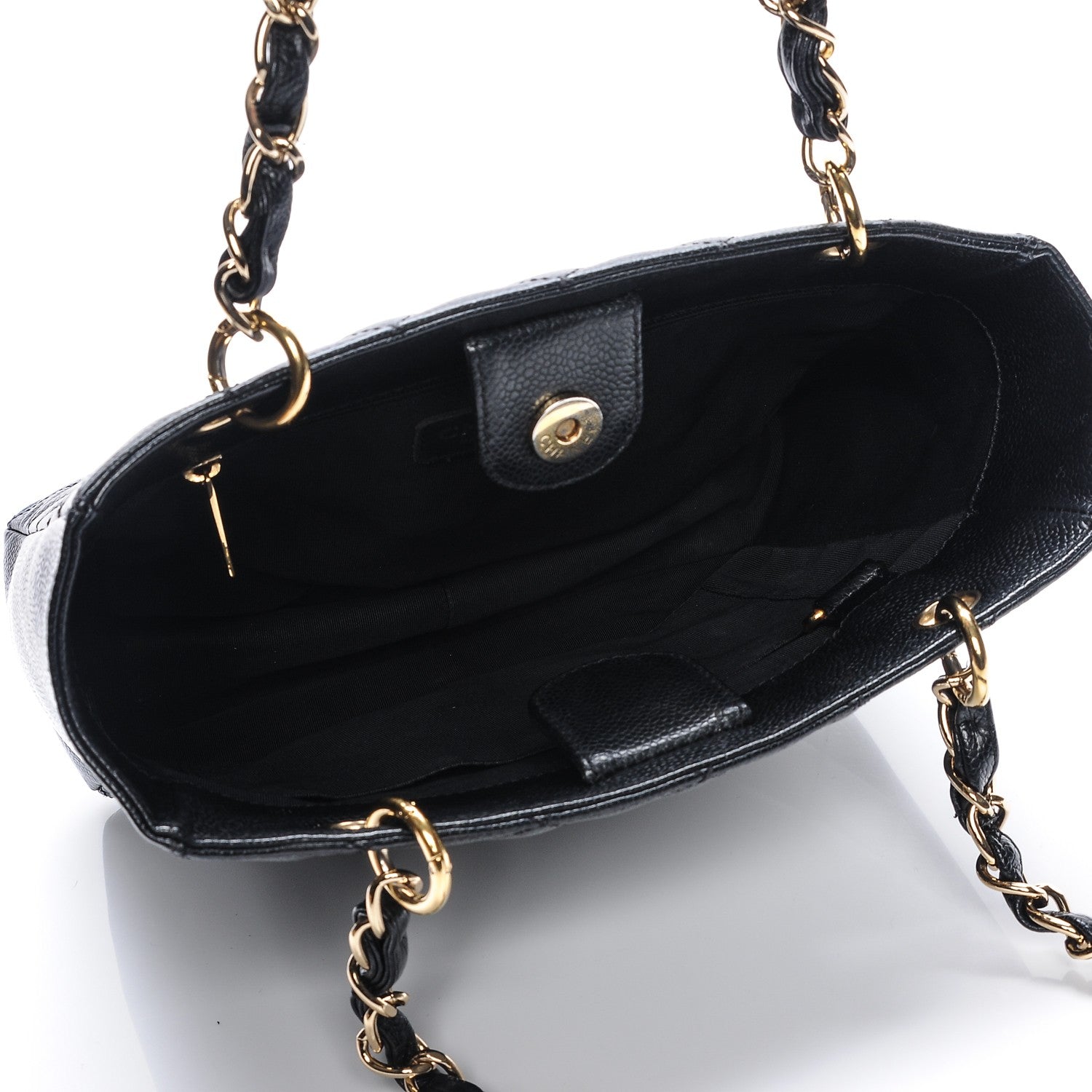 Chanel Caviar Quilted Petit Shopping Tote PST Black 5 of 7