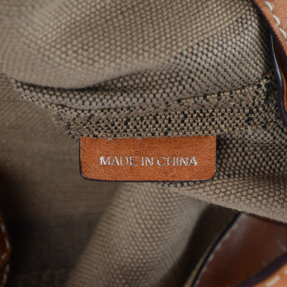Burberry Canvas Mega Check Medium Susanna Hobo Saddle Brown 9 of 10