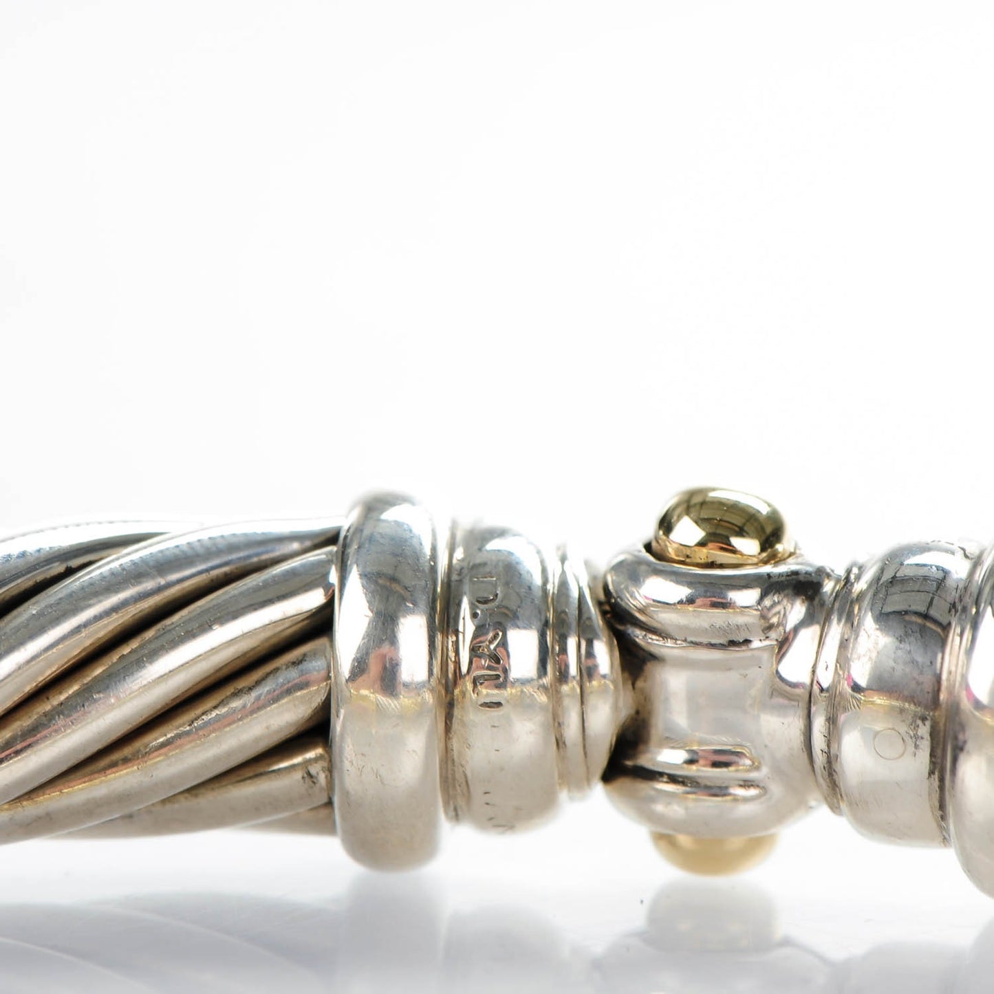 Sterling Silver 14K Yellow Gold 10mm Metro Cable Bracelet