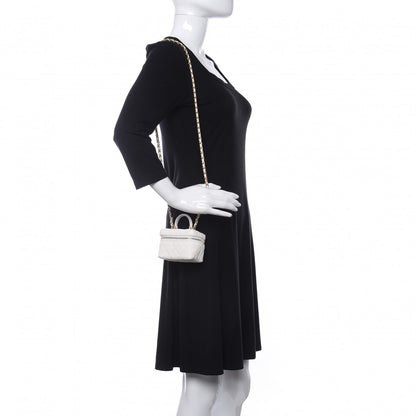 Chanel Caviar Quilted Mini Top Handle Vanity With Chain White 2 of 10