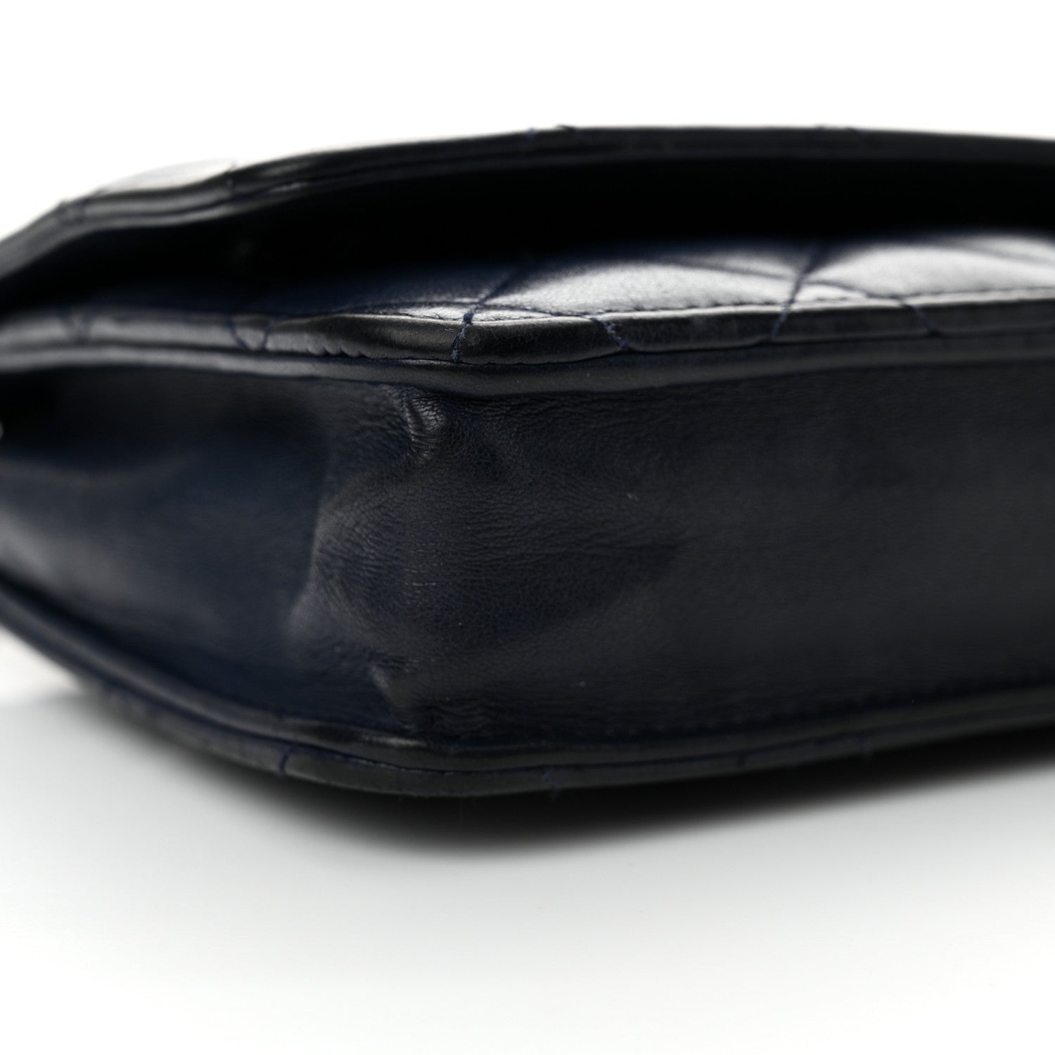 Chanel Lambskin Quilted Wallet On Chain WOC Navy Blue 10 of 13