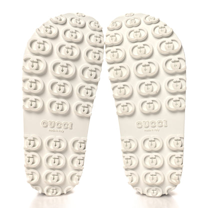 Gucci Glitter Rubber Womens Interlocking G Platform 42mm Slide Sandals 35 Silver 6 of 9