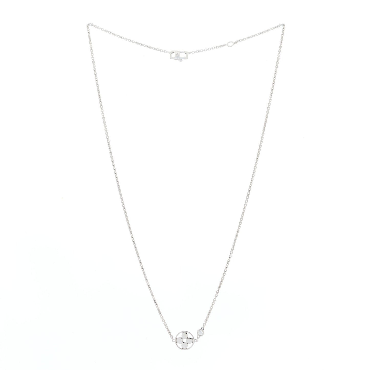 18K White Gold Diamond Idylle Blossom Pendant Necklace
