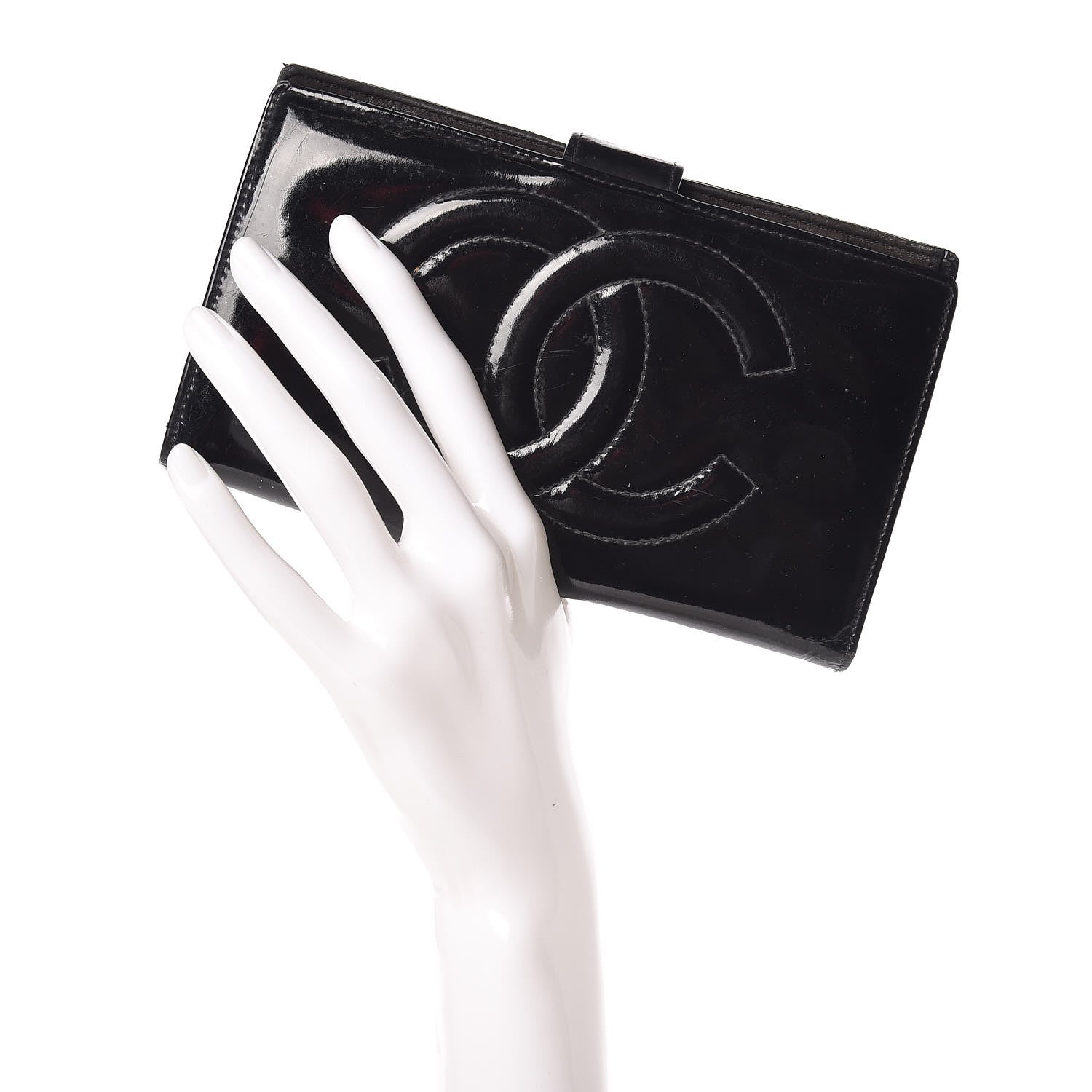 Chanel Patent Timeless CC French Wallet Black 2 of 23