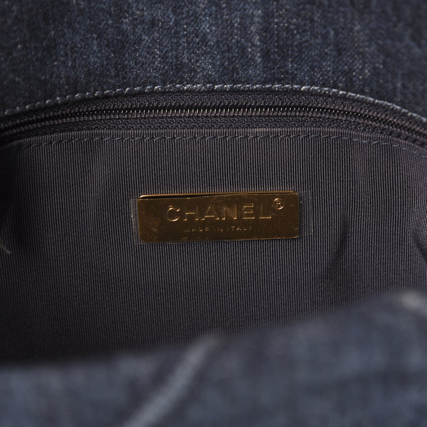 Denim Quilted Medium 19 Flap Blue