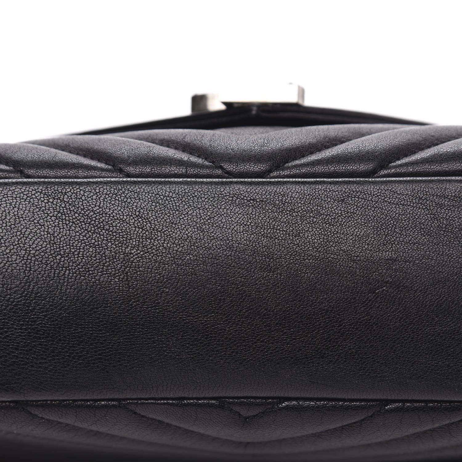 Saint Laurent Sheepskin Matelasse Chevron Monogram Medium College Bag Black 11 of 12