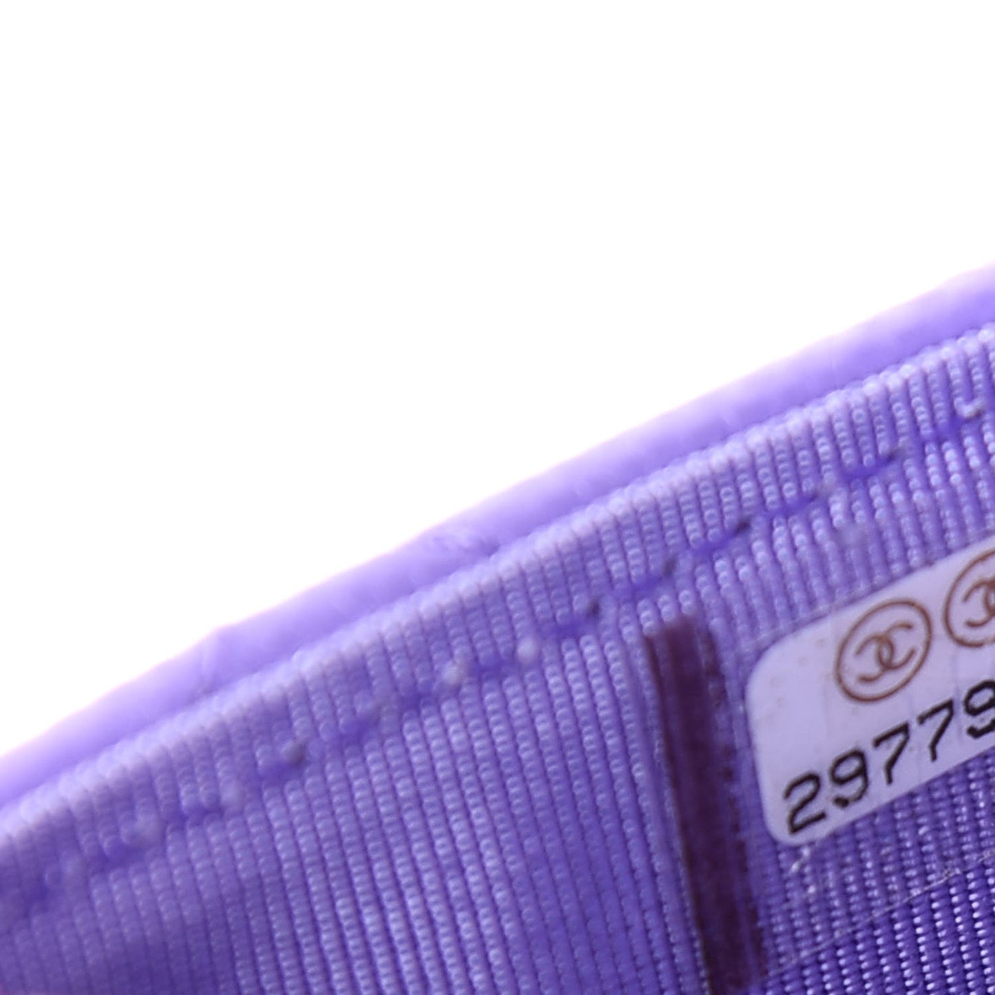 Caviar Quilted Flap Card Holder Wallet Purple