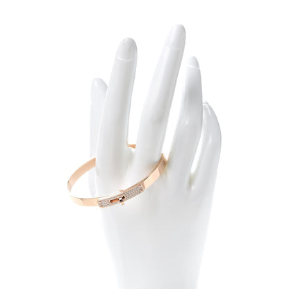 Hermes 18K Rose Gold Diamond PM Kelly Pave Bracelet SH 2 of 6