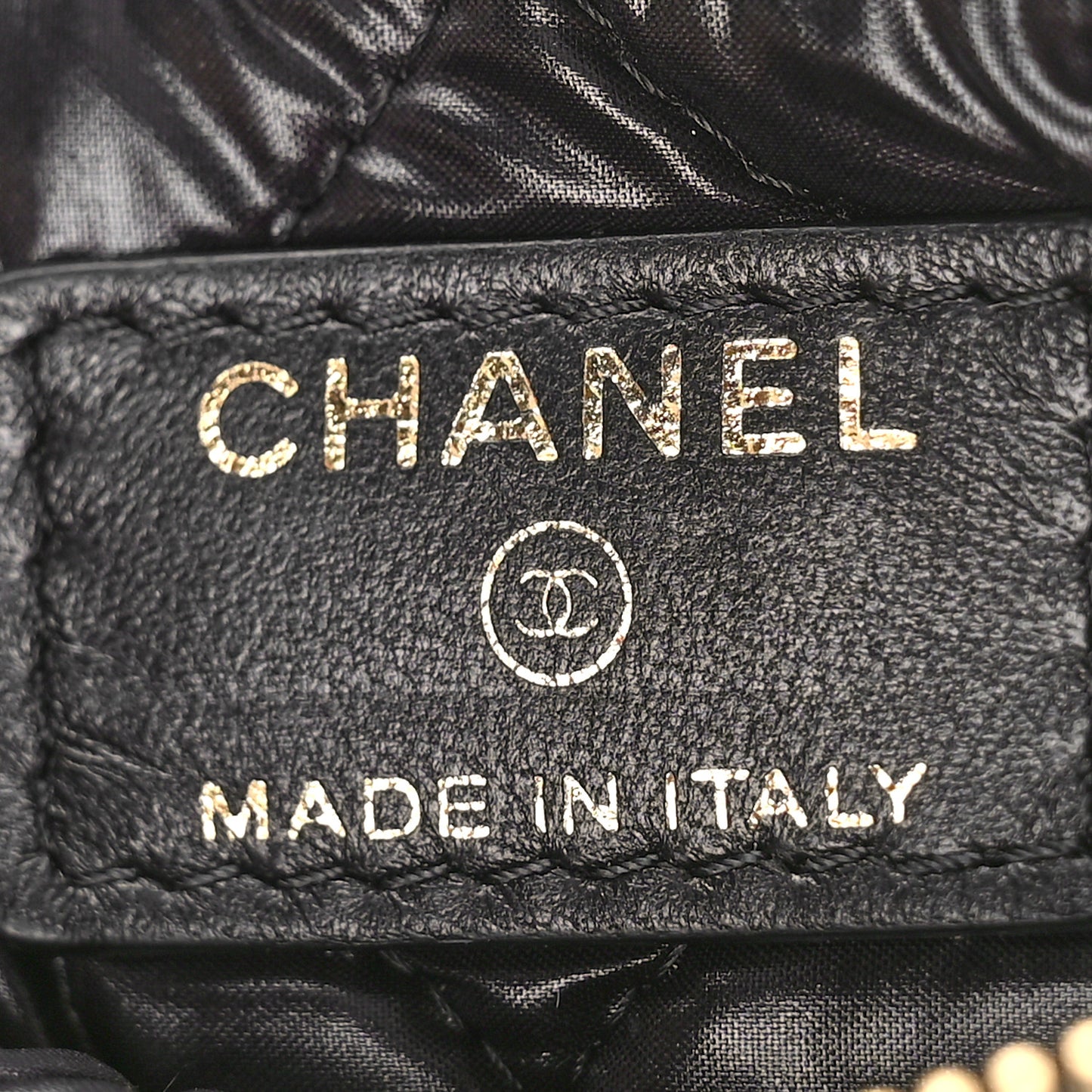 Lambskin Stitched Small Cosmetic Case Black