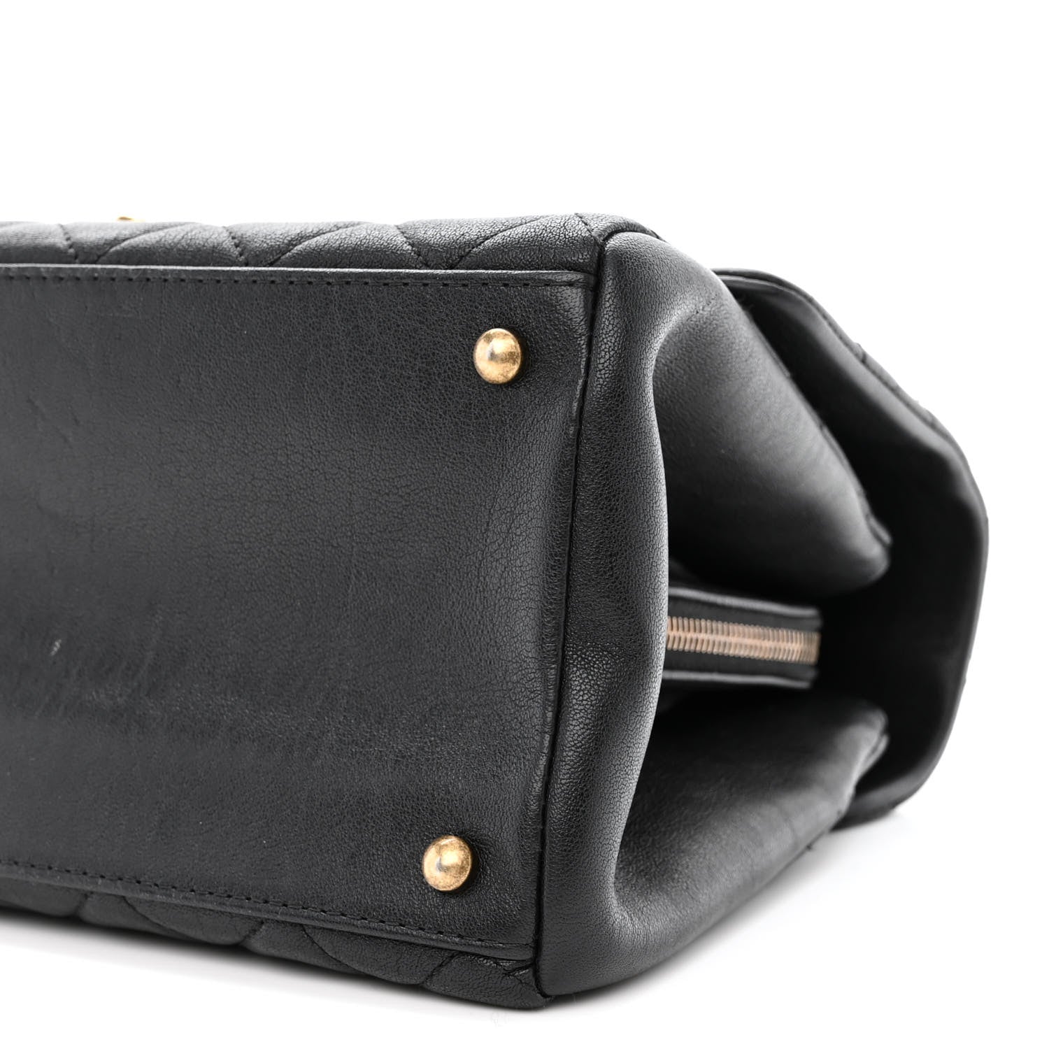 Chanel Shiny Sheepskin Quilted Large Trapezio Flap Black 10 of 13
