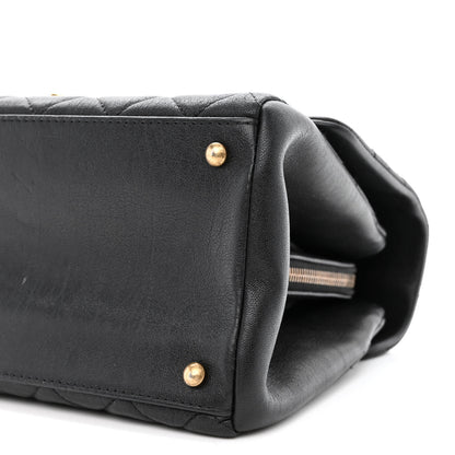 Chanel Shiny Sheepskin Quilted Large Trapezio Flap Black 10 of 13