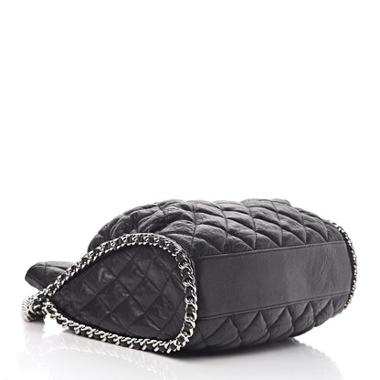 Chanel Washed Lambskin Chain Around Hobo Black 4 of 11