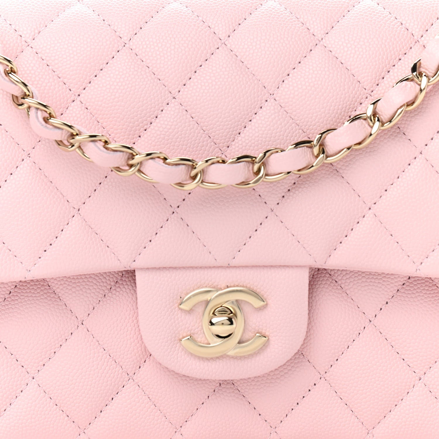 Chanel Caviar Quilted Medium Double Flap Light Pink 8 of 10