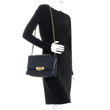 Chanel Lambskin Quilted Large Golden Class Flap Navy 2 of 8