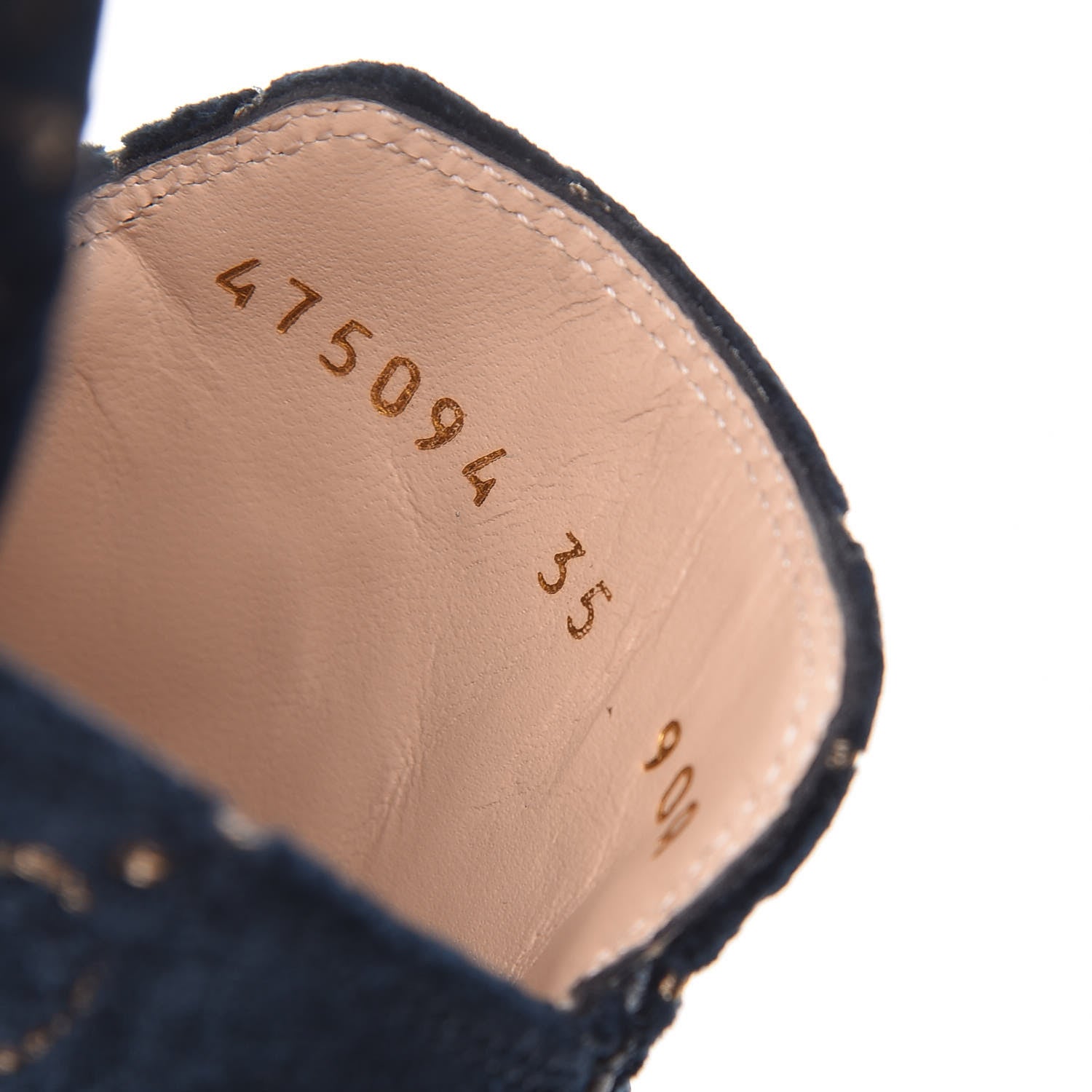 Gucci Velvet GG Monogram Womens Princetown Slippers 35 Blue Beige 8 of 9