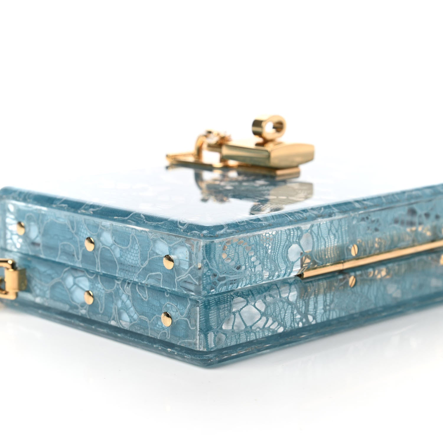 Dolce & Gabbana Plexiglass Dolce Box Clutch Blue 6 of 9