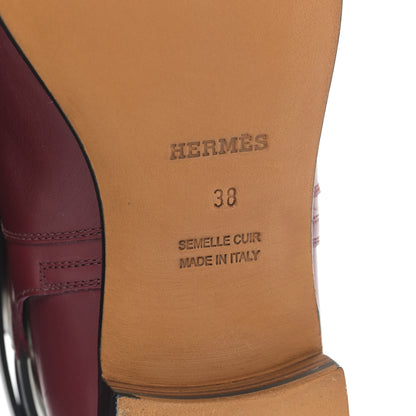 Hermes Calfskin Neo Ankle Boots 38 Carmin Black 6 of 7