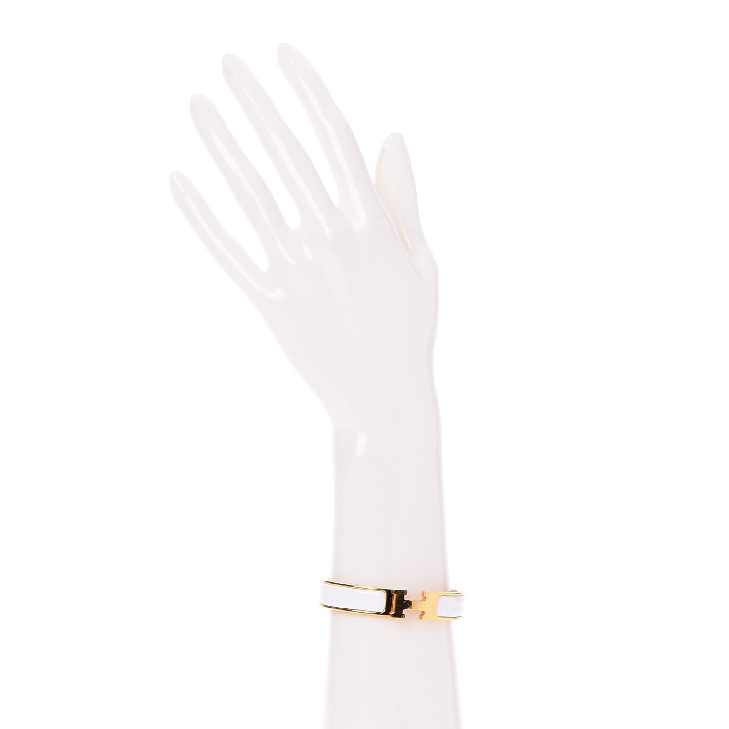 Hermes Enamel Narrow Clic Clac H Bracelet PM White 2 of 6