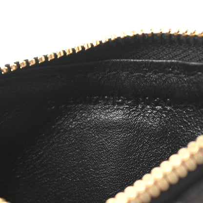 Saint Laurent Grain De Poudre Matelasse Chevron Monogram Fragments Zippered Card Case Black 7 of 8