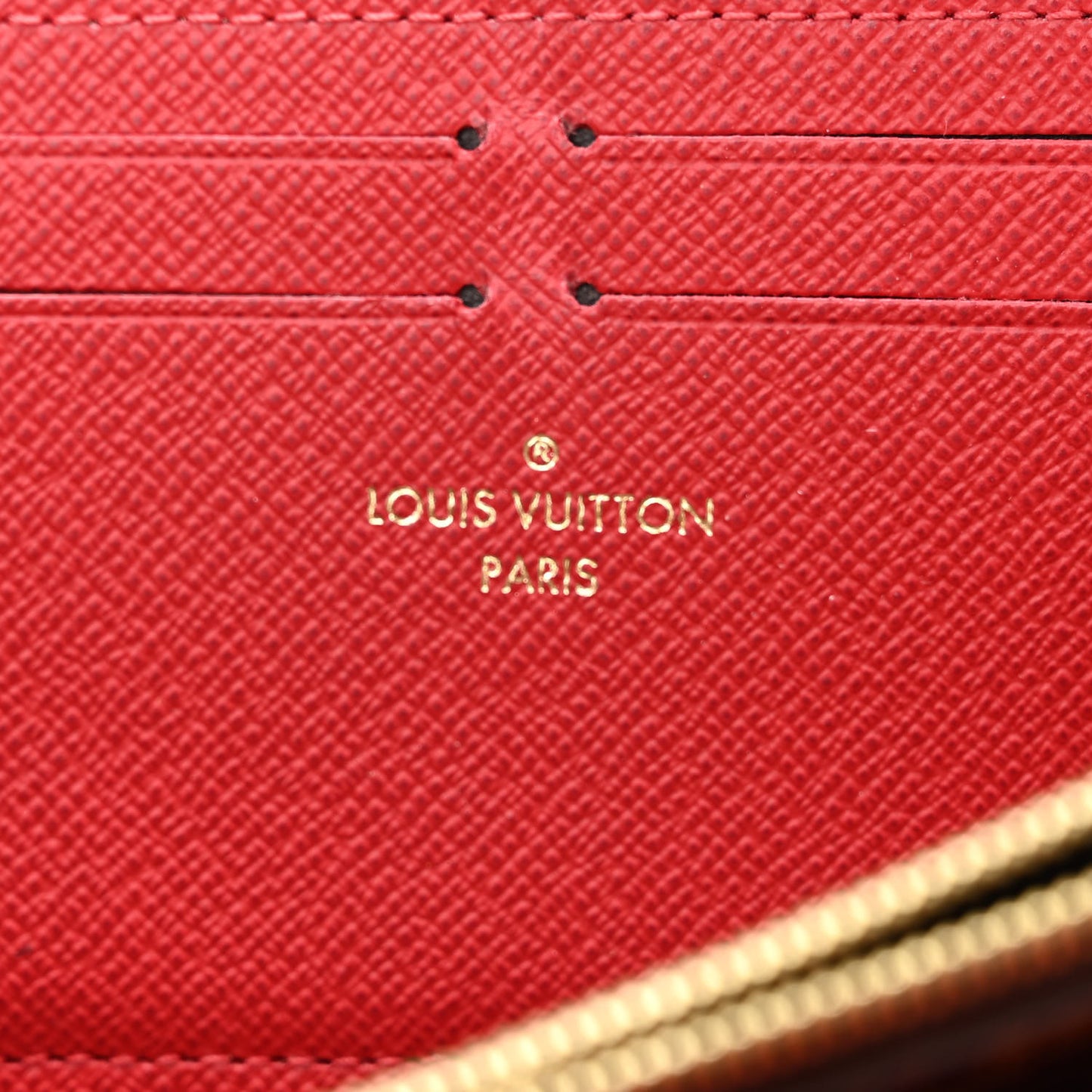 Damier Ebene Clemence Wallet Cherry