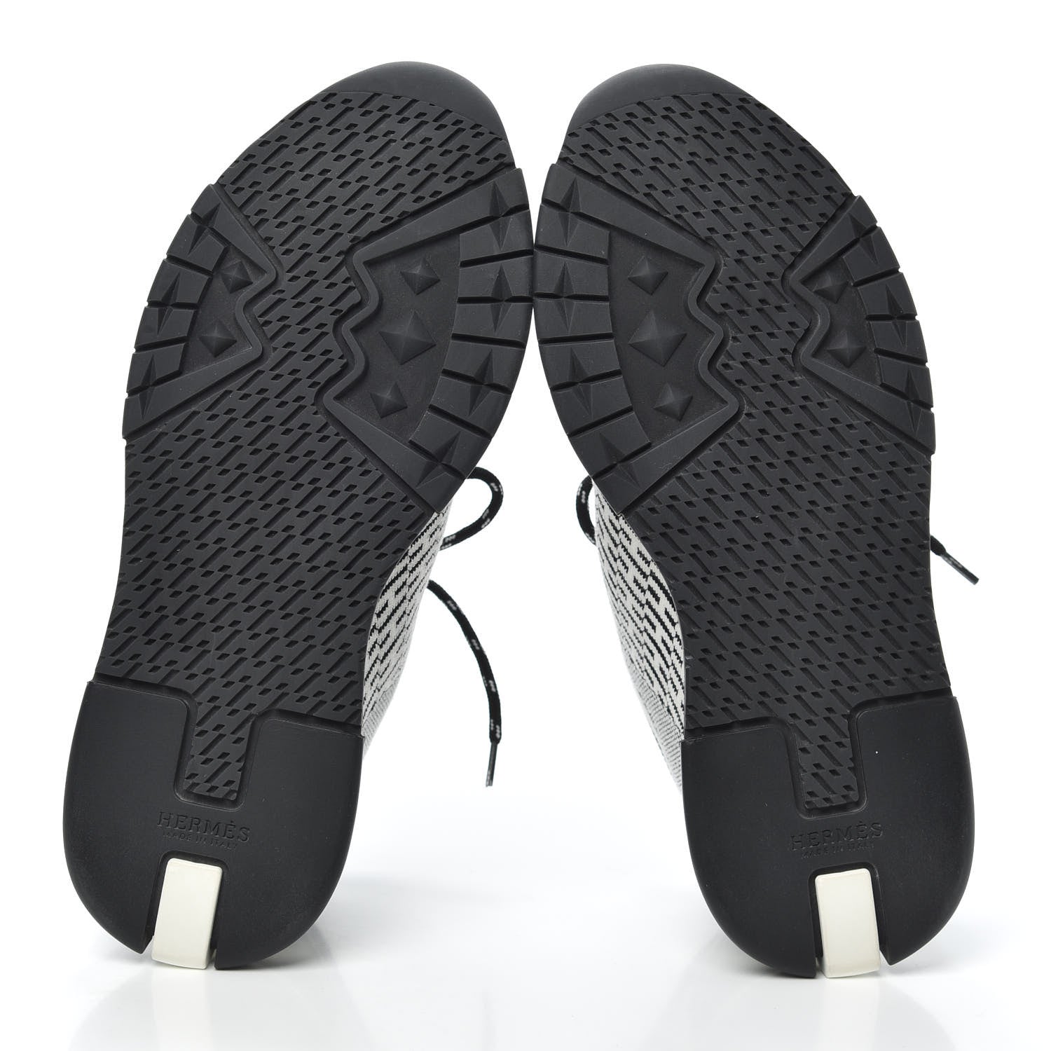 Hermes Knit Bi-Color Womens Addict Sneakers 37 Black White 7 of 7