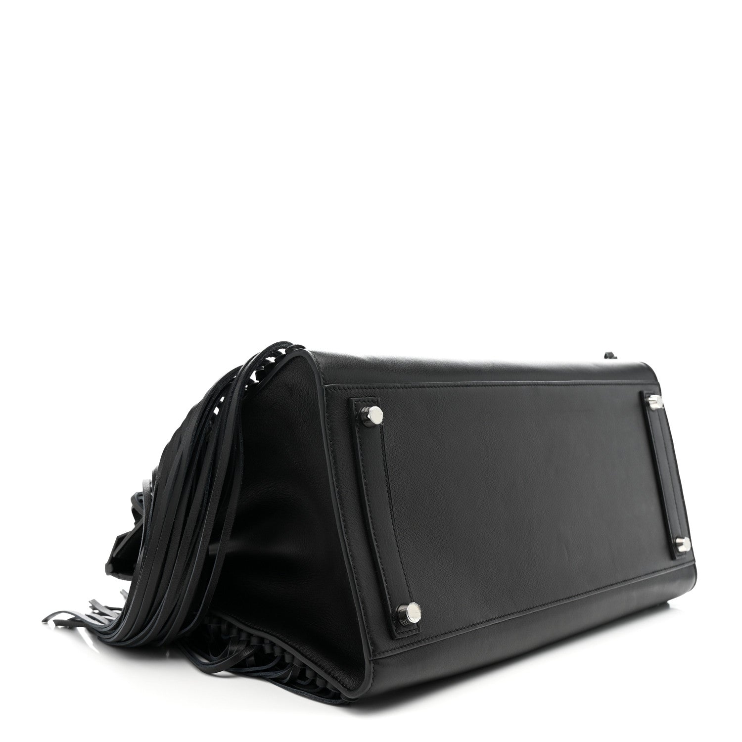 Hermes Evergrain Birkin Sellier Anate Fringed 35 Black 6 of 28