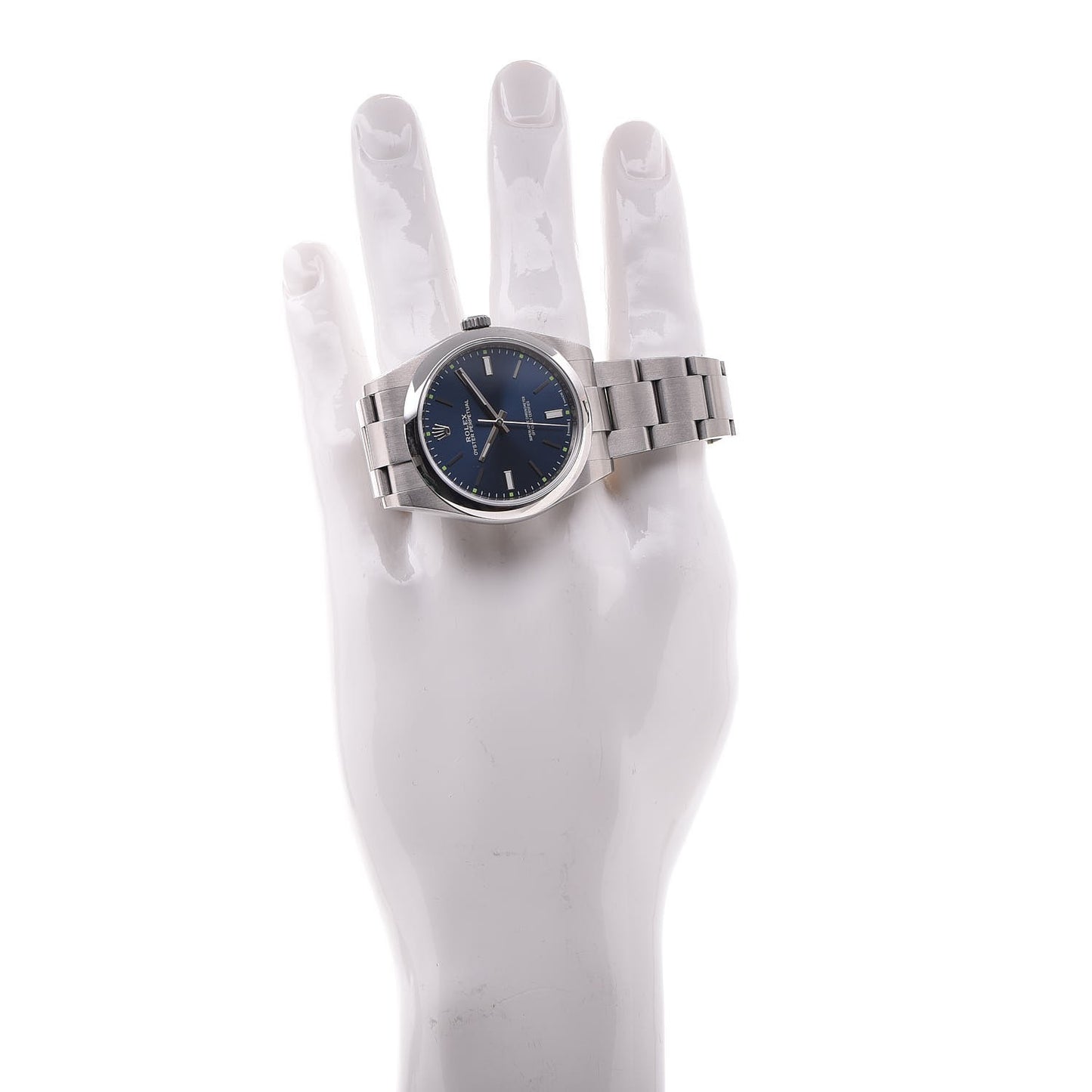 Stainless Steel 39mm Oyster Perpetual Watch Blue 114300