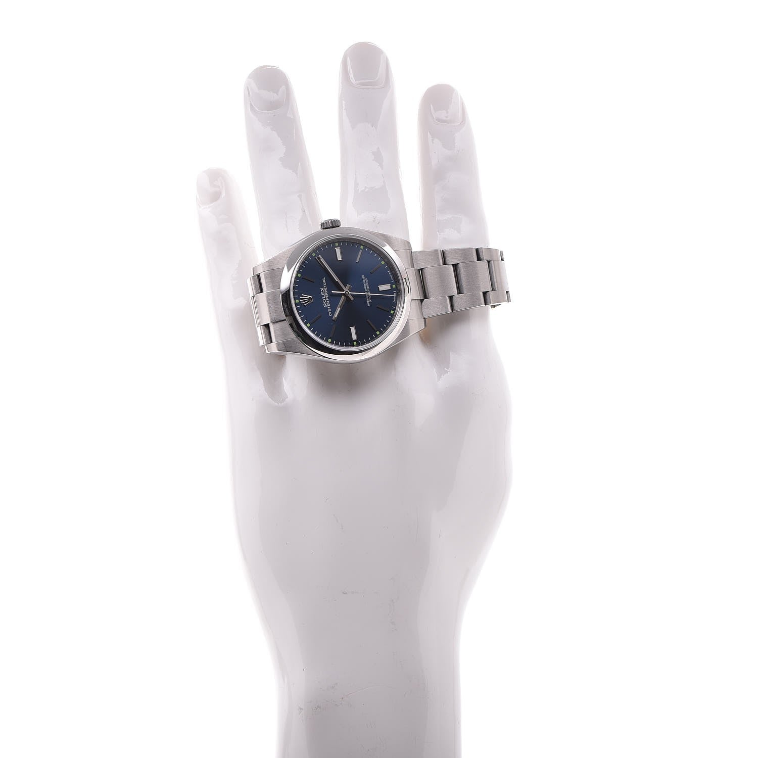 Rolex Stainless Steel 39mm Oyster Perpetual Watch Blue 114300 2 of 6