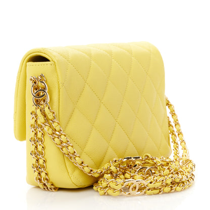 Chanel Caviar Quilted Mini CC You Flap Yellow 3 of 12