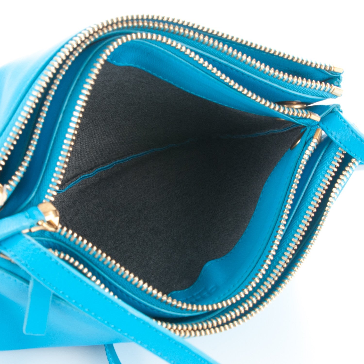 Celine Lambskin Small Trio Crossbody Turquoise 5 of 7