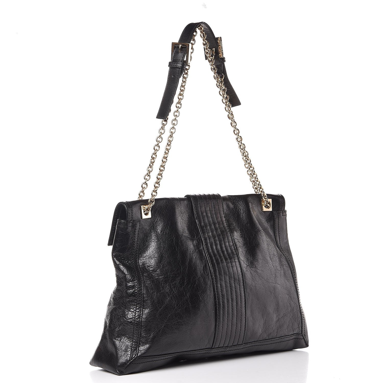 Fendi Vitello Acqua Maxi Baguette Shoulder Bag Black 3 of 9