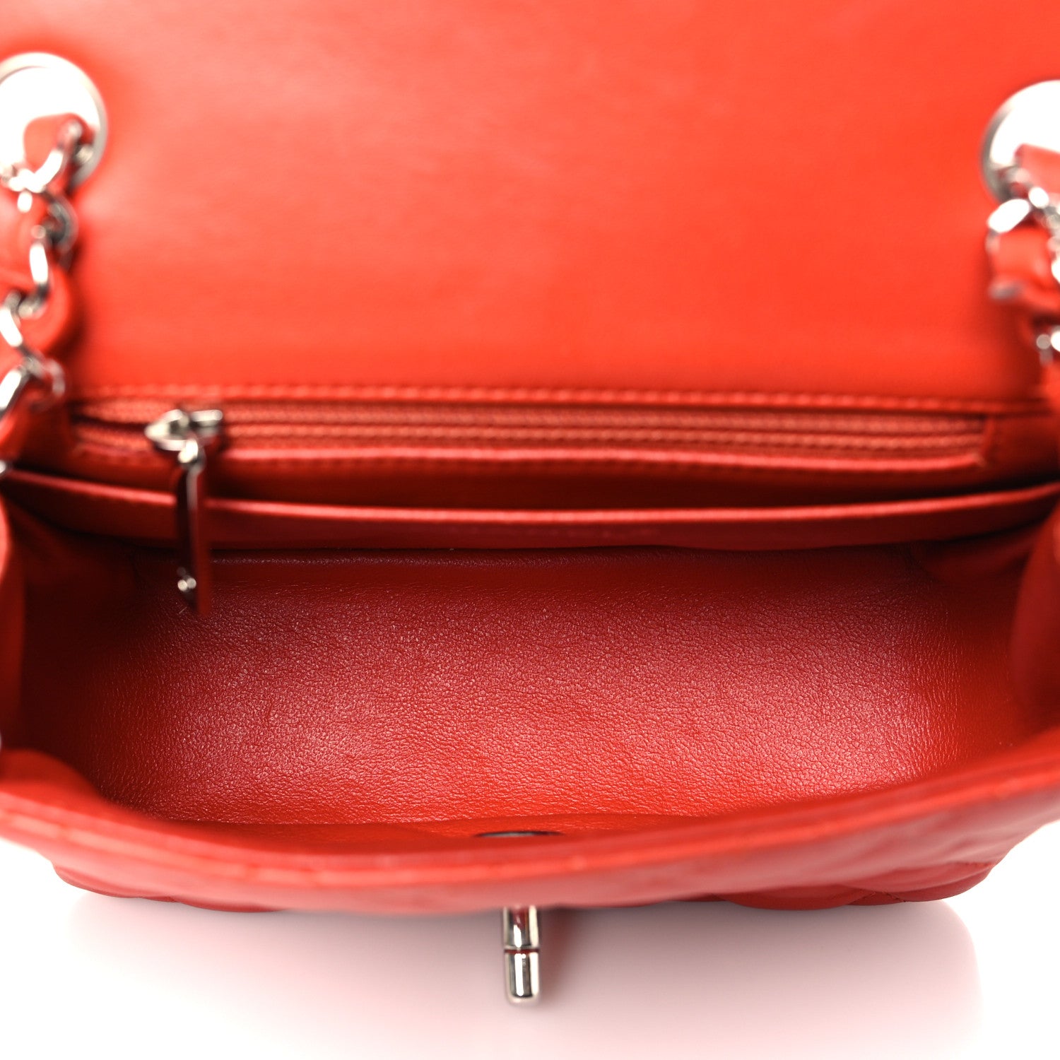 Chanel Lambskin Quilted Mini Square Flap Orange 5 of 14