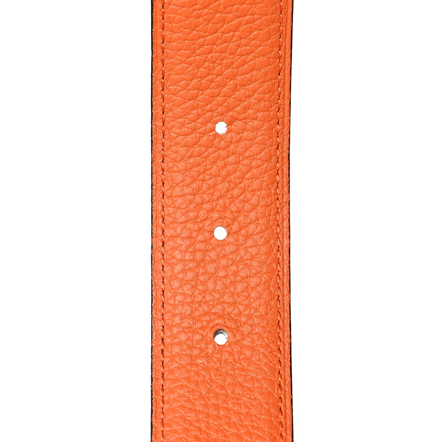 Hermes Box Togo 32mm Strie H Belt 120 Black Orange 4 of 6