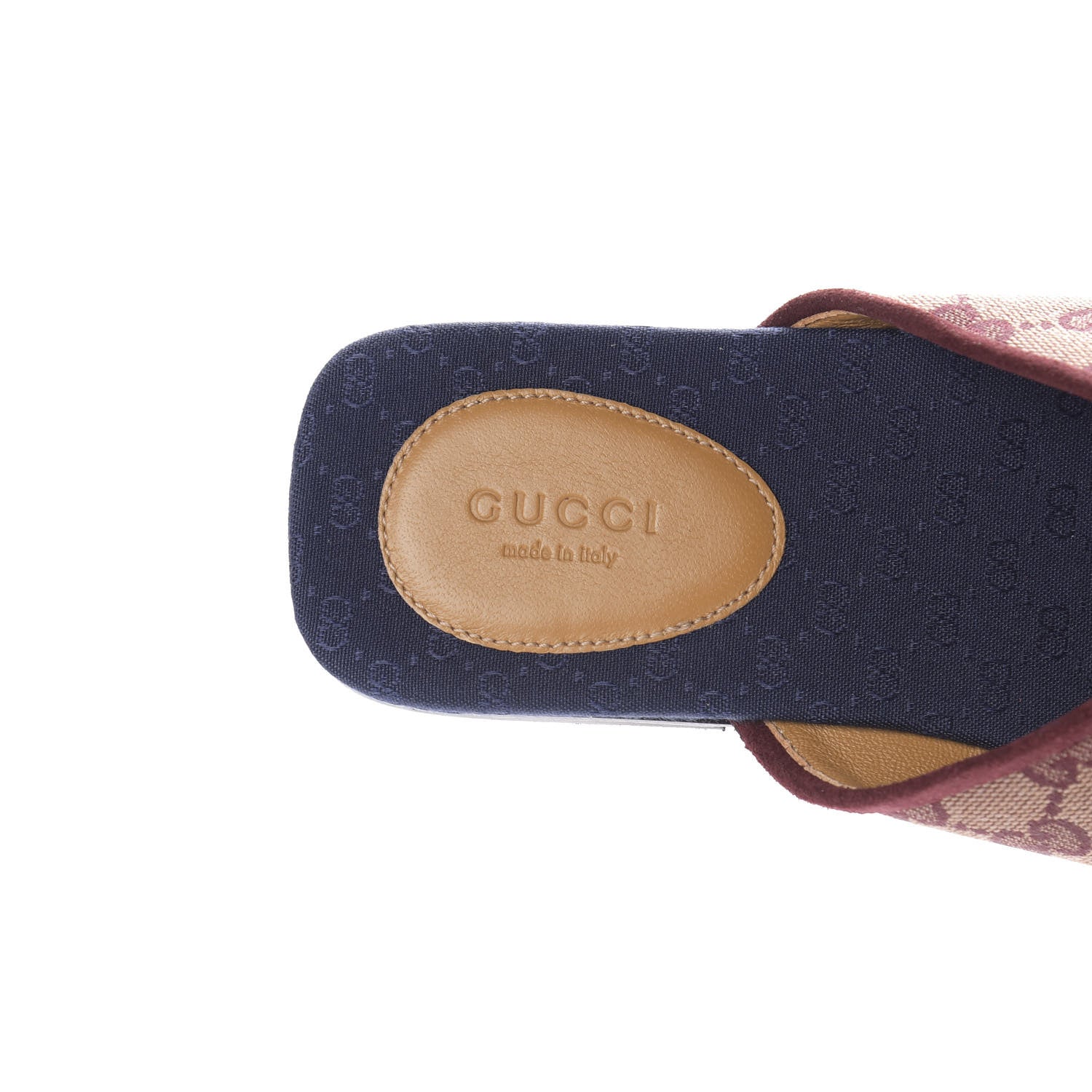 Gucci Canvas GG Monogram Womens Criss Cross Slide Sandals 37 Sahara Rubino Chardonnay 8 of 10
