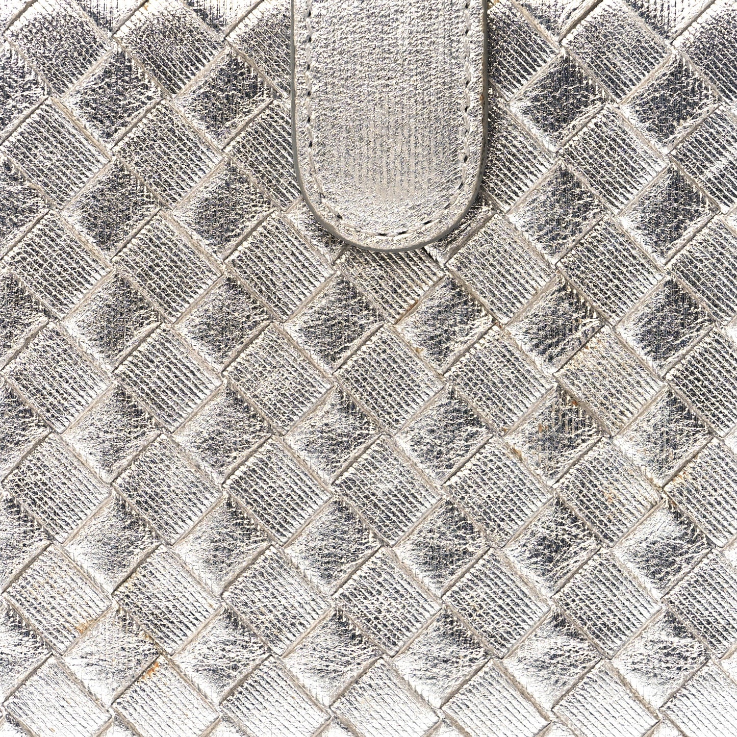Metallic Grosgrain Intrecciato Continental Wallet Silver