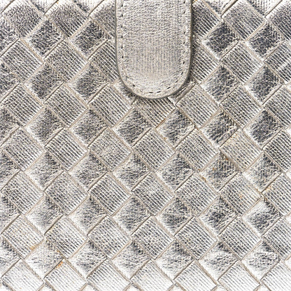 Bottega Veneta Metallic Grosgrain Intrecciato Continental Wallet Silver 8 of 9