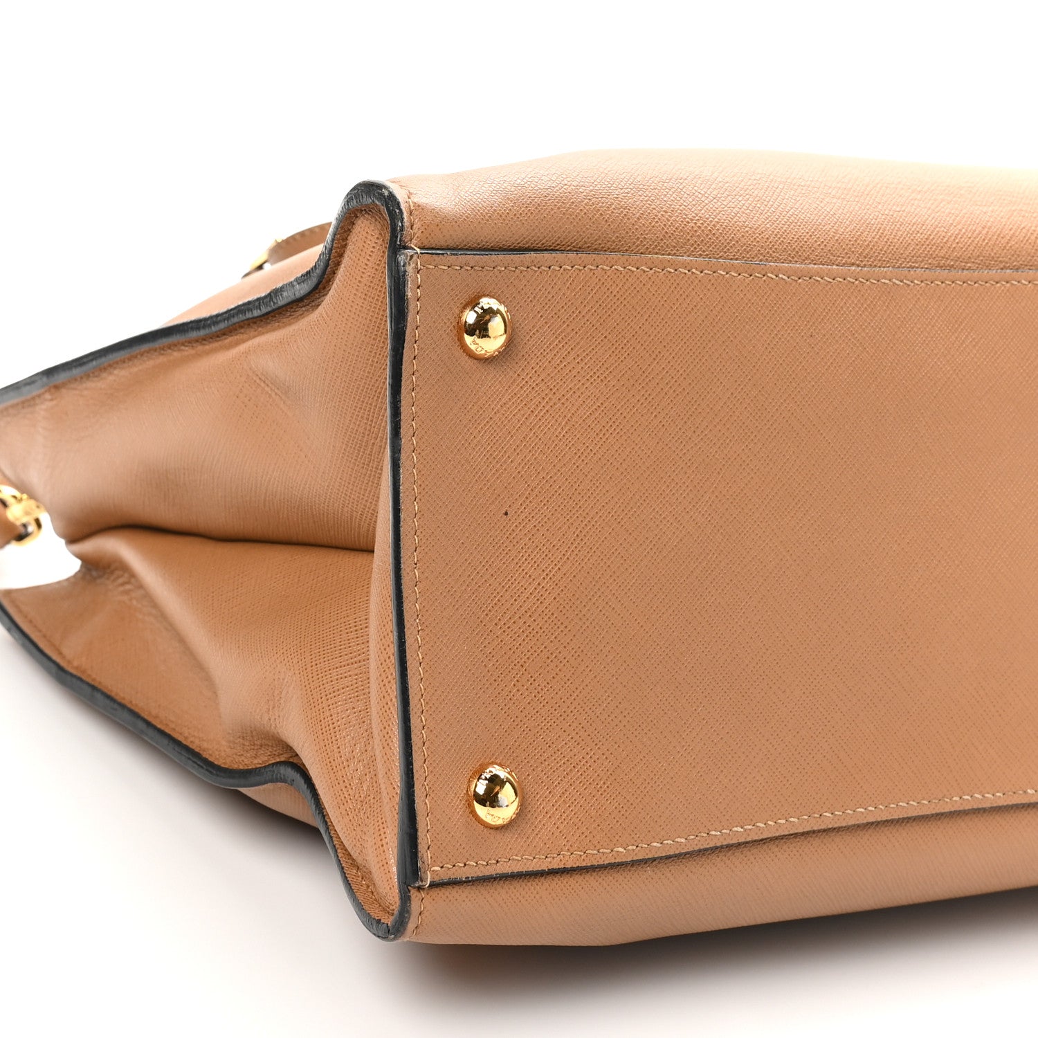 Prada Saffiano Soft Triple Pocket Tote Caramel 7 of 10