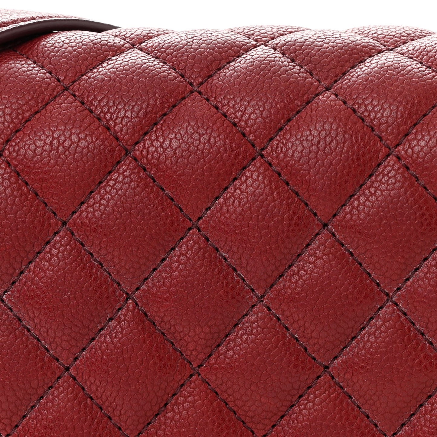 Caviar Quilted Medium Rock In Rome Single Flap Burgundy