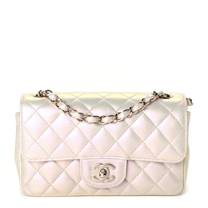 Chanel Iridescent Lambskin Quilted Mini Rectangular Flap Ivory 1 of 4
