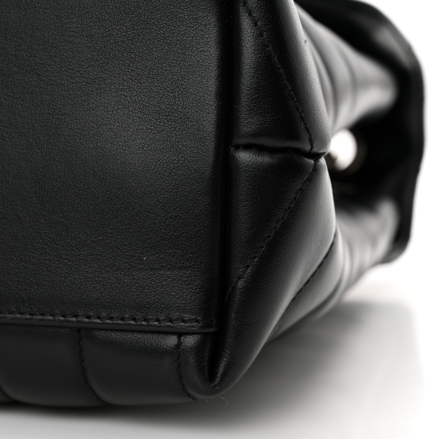 Calfskin Y Quilted Monogram Medium Loulou Chain Satchel Black