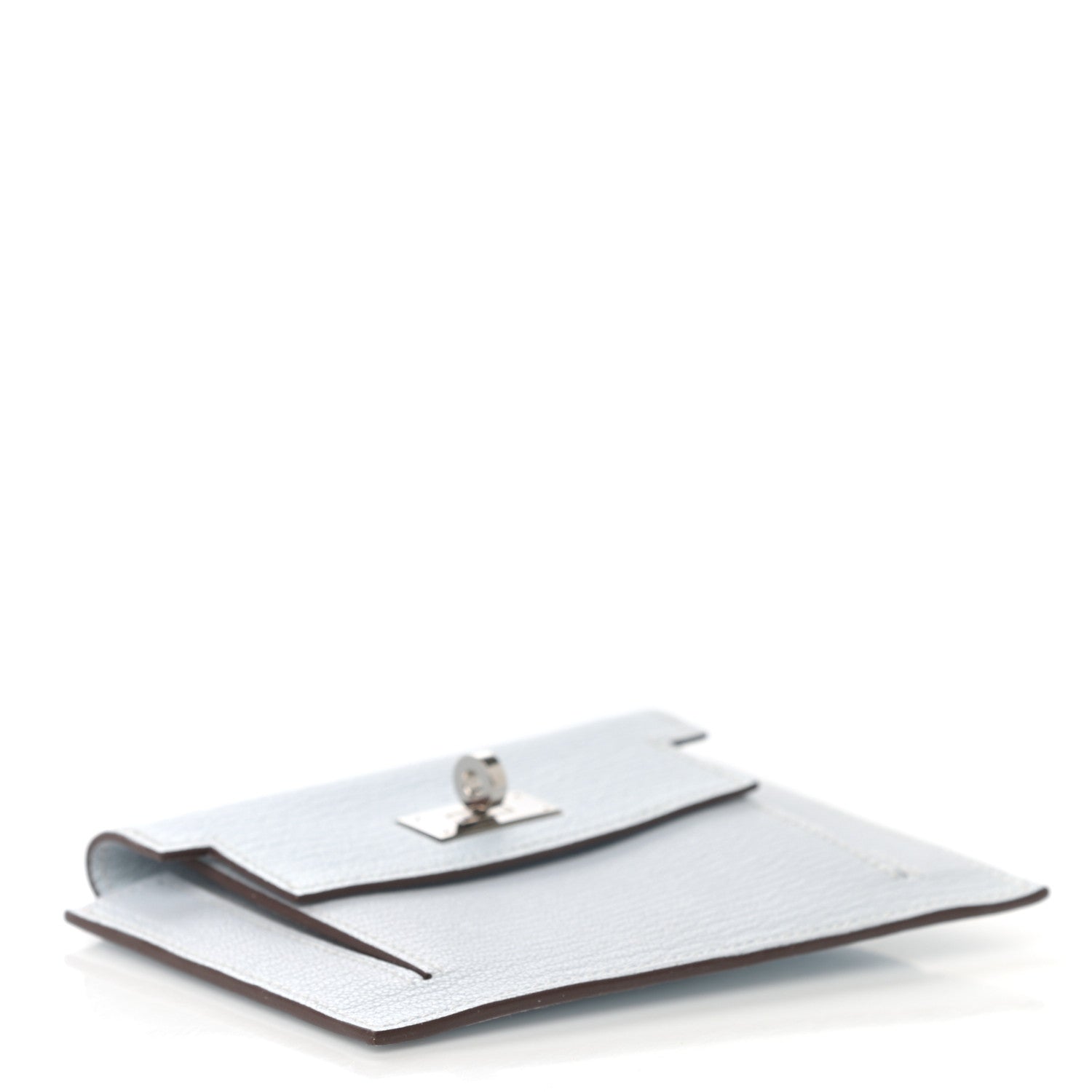 Hermes Chevre Mysore Kelly Pocket Compact Wallet Bleu Brume 4 of 8