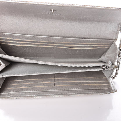 Chanel Iridescent Lizard Wallet With Removable Chain Silver 5 of 10