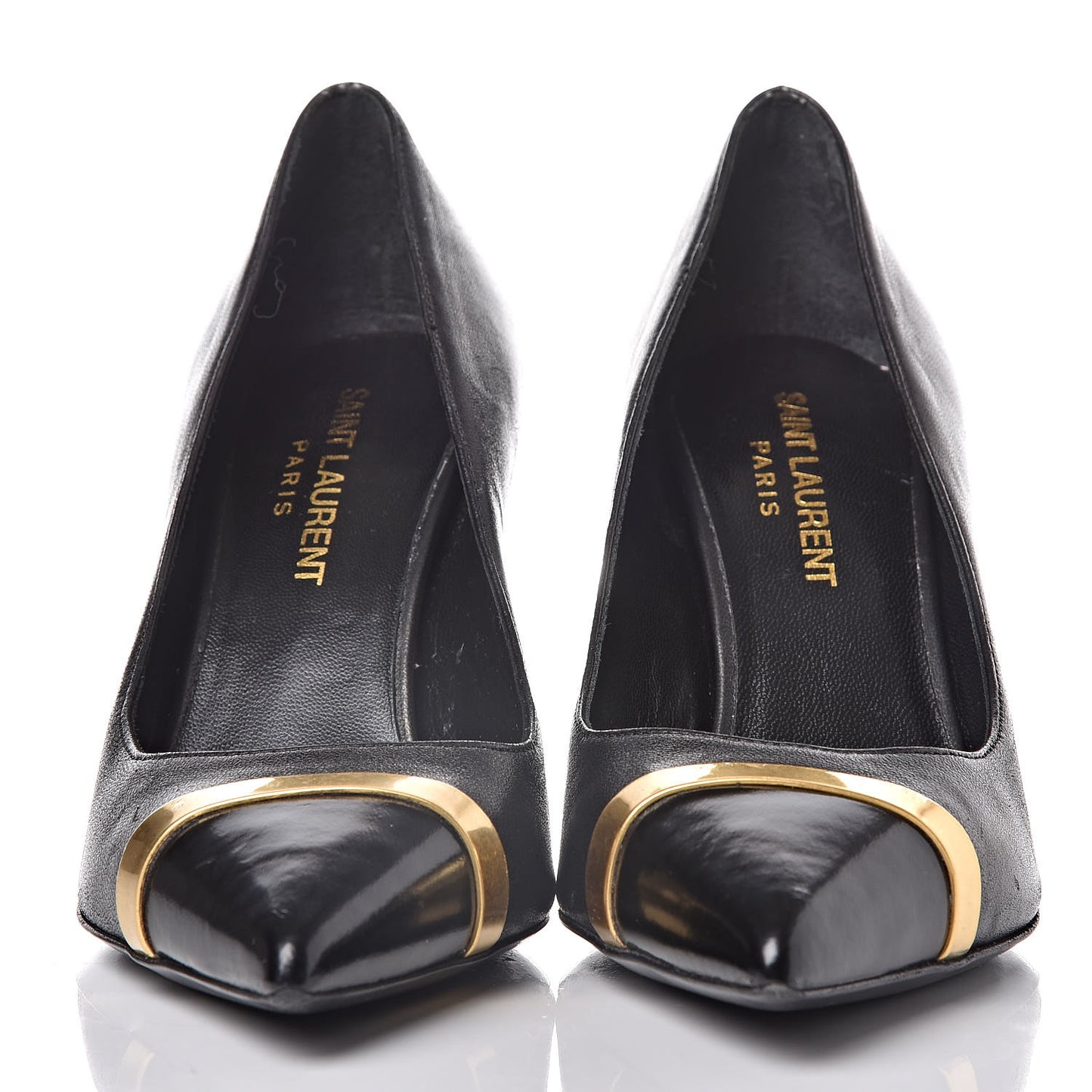Leather Classic Paris 80 Cap Toe Escarpin Pumps 34.5 Black