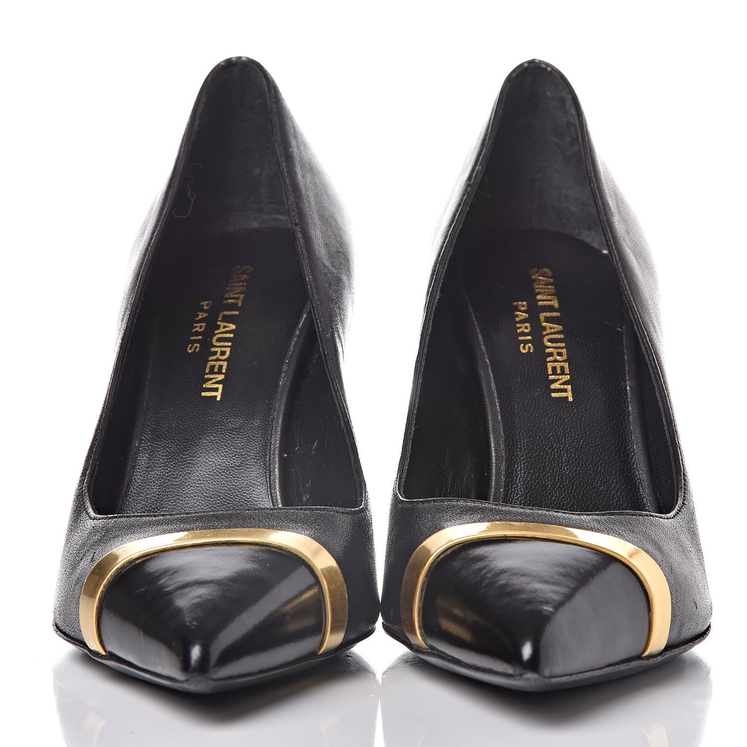 Saint Laurent Leather Classic Paris 80 Cap Toe Escarpin Pumps 34.5 Black 3 of 22